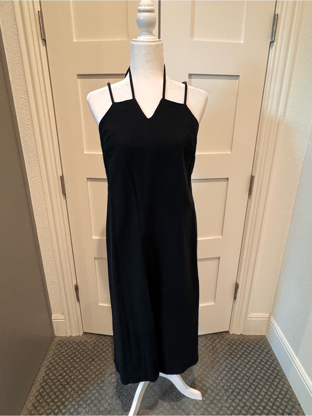 Universal Thread Black Halter Midi Dress with V-Notch